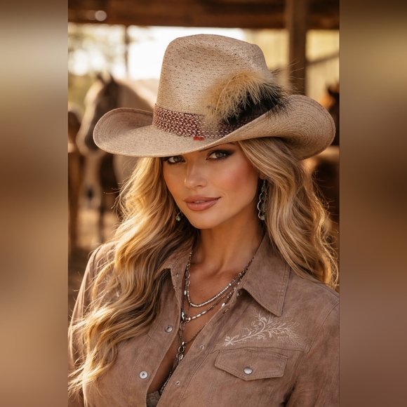 Levi's Accessories - Levi's Straw Fedora Hat with Feather Detail